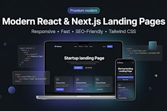 build a modern react or nextjs landing page with tailwind CSS