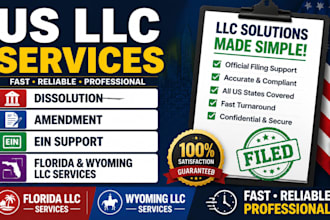 do us llc dissolution, llc amendment filling, ein closure, florida wyoming llc