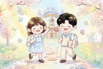 create children book illustrations and characters