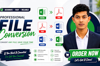 convert excel to PDF, PDF to excel and word professionally