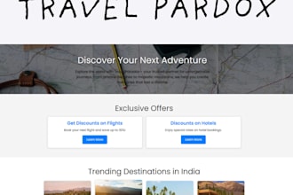 build a responsive travel booking website with HTML CSS js