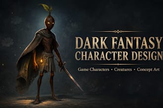 draw dark fantasy character design or rpg illustration