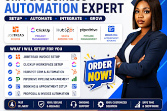 setup  jobtread invoice   clickup hubspot pipedrive booking proposal invoce