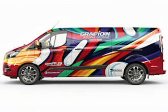 do a custom car wrap design, van wrap design and car wrap
