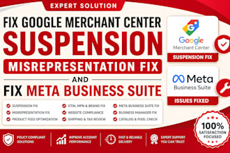 fix google merchant center suspension misrepresentation fix meta business suite