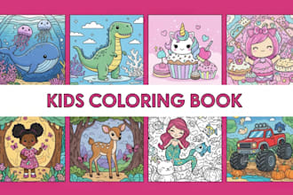 kids coloring book cover an amazon KDP unique coloring book for kids