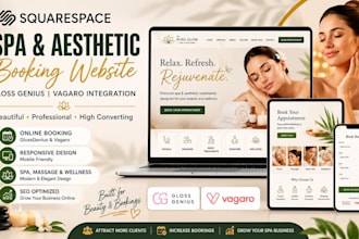 design squarespace spa, aesthetic or massage booking website using gloss genius