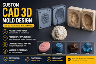 model cad 3d printing for resin silicone molding, soap, candles, chocolate mold