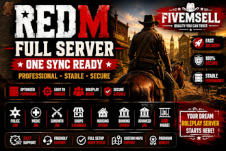 setup your ragemp, altv, fivem roleplay redm and qbcore server with custom mods
