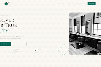 design salon spa and beauty website