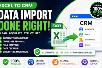 transfer excel data to CRM with clean structured import and setup service