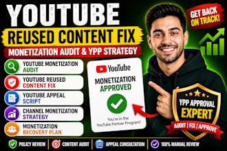 fix youtube reused content, utube monetization audit and ypp approval strategy