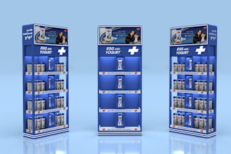 design 3d posm, retail display and exhibition booth
