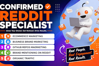 create social media post to promote github, business website, via reddit insta