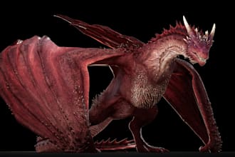 create fantasy scifi 3d animal, creature alien model, monster and dragon rigging