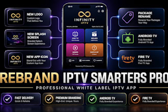 rebrand iptv smarters pro apk with your logo, package name, and custom branding