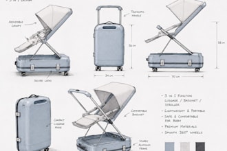 design modern baby products, toys with realistic 3d renders, 3d cad models