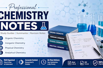 create professional chemistry notes, summaries, and study guides