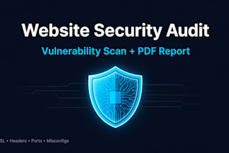 perform a website security audit and vulnerability scan with PDF report