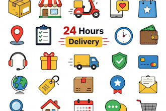 create flat vector and cartoon icons