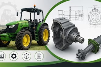 tractor component cad, farm machine cad, tractor cad, product cad expert