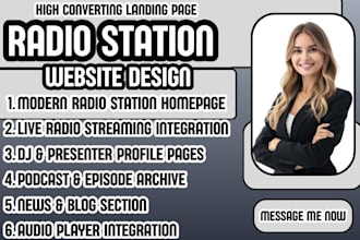 design a radio station website, online radio website, live streaming podcast