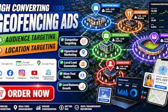 set up high converting geofencing ads, location targeting and audience targeting
