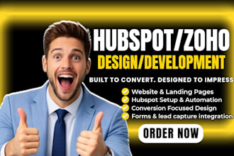 develop hubspot landing page, zoho or hubspot website, setup hubspot blog, CRM