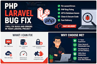 fix PHP laravel bugs and errors professionally
