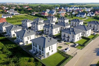 renovate real estate community, neighborhood house rendering, subdivision layout