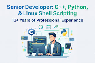 cpp, shell script, python development debugging