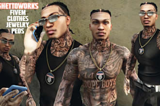 make custom clothing, peds, animal peds and stuff for gta 5 or fivem