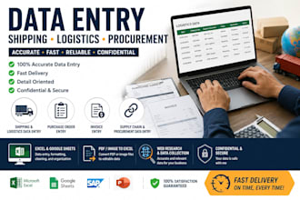 do logistics data entry, purchase order, and invoice