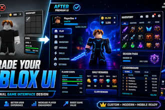 design creative game UI assets and hud for PC mobile console