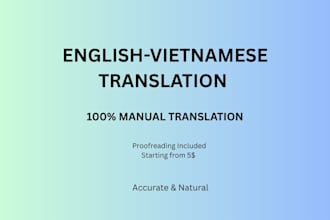 translate english to vietnamese and vietnamese to english manually