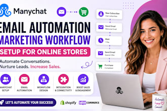 manychat email automation marketing workflow setup for online stores