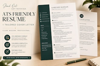 create an ats friendly resume and tailored cover letter