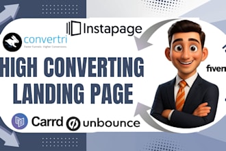 desgin landing page using unbounce, carrd website instapage, convertri