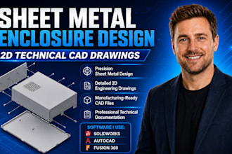 expert sheet metal enclosure design and 2d technical engineering cad drawings