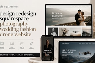 design redesign squarespace photography website wedding fashion drone website
