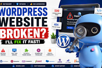 fix wordpress website critical site errors plugin error 403 404 500 503 bug fix