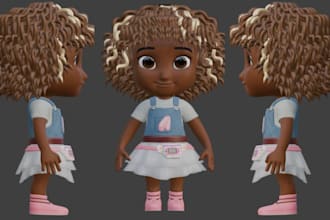 custom 3d chibi vtuber avatar model rigging vseeface animaze obs studio stream