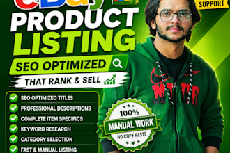 create SEO optimized ebay product listings and ebay listing