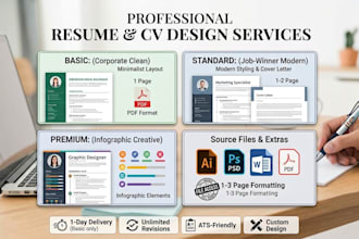 create modern infographic resume design and professional CV