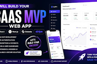 build your saas mvp web app with next js react, outseta and stripe