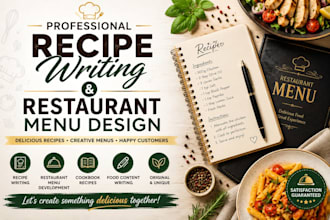 write recipes and create restaurant menus