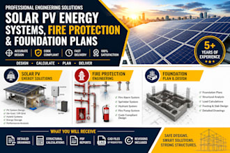 design residential and commercial solar pv fire protection and foundation