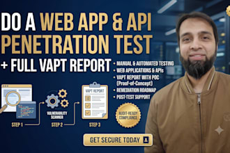 do a web application and API penetration test with vapt report