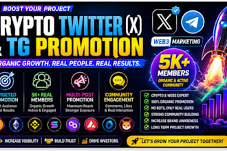 do crypto twitter promotion, x marketing web3, tg promotion token organic growth