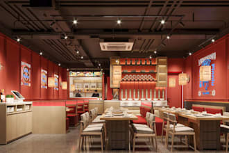 optimize 3d commercial interior, restaurant space planning, exterior rendering
